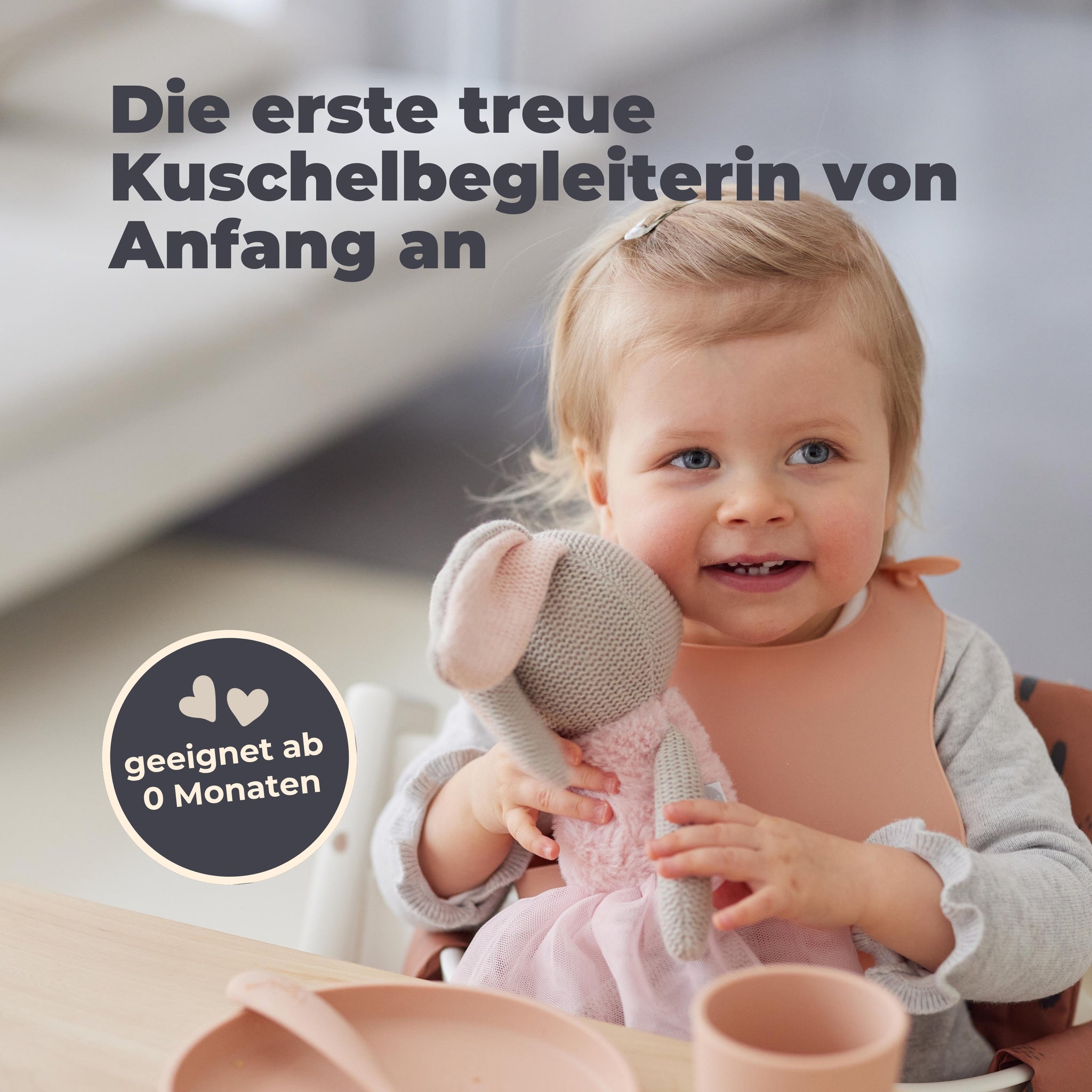 Jollein | Kuscheltier Hase rosa