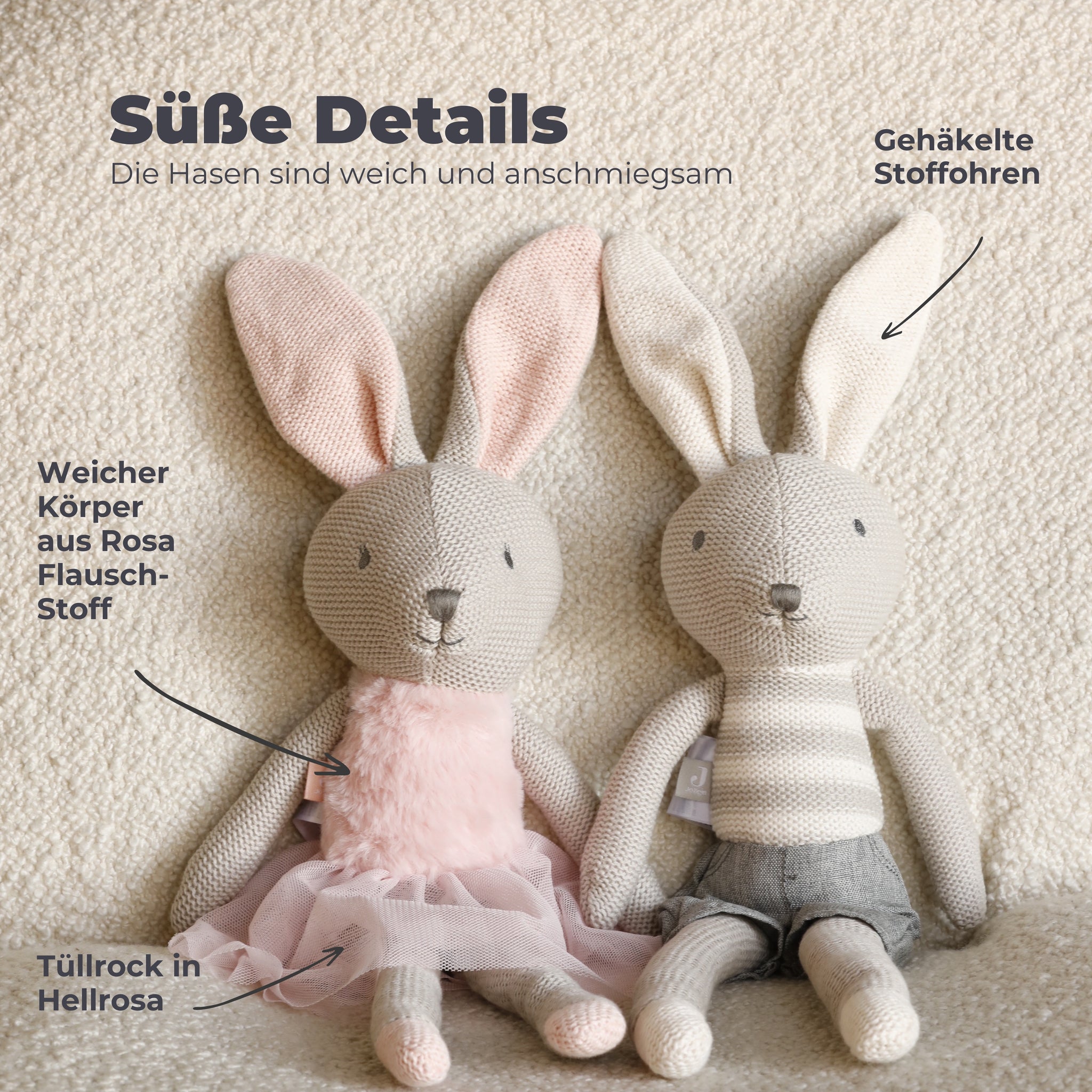 Jollein | Kuscheltier Hase rosa