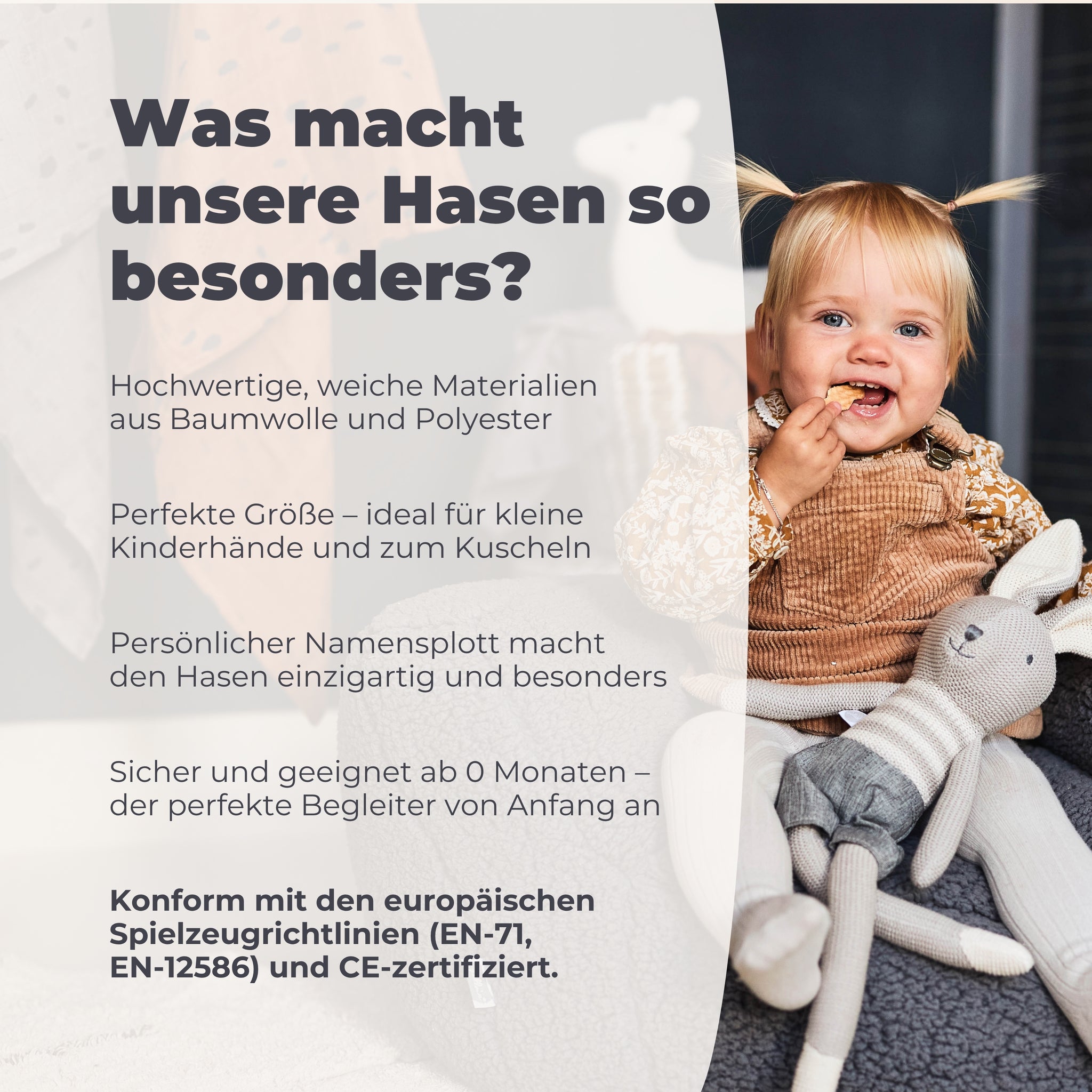 Jollein | Kuscheltier Hase rosa