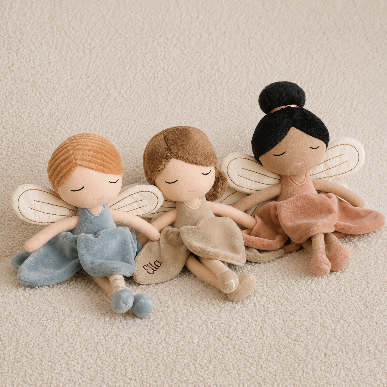 LINDFALL Babygeschenk personalisiert Fee Puppe Blau – Geschenk zur Geburt